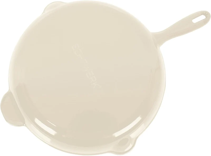 ECHTWERK Bratpfanne aus Gusseisen mit Emaille-Beschichtung, Gusseisenpfanne, Ofenpfanne mit zwei Gri