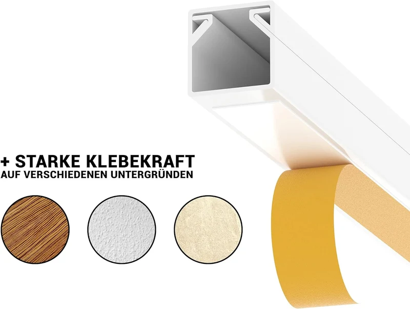 CILSON Kabelkanal 20 m | 20x 1 m Lang, 12x12 mm Breite x Höhe, Weiss, Selbstklebend, Wand- und Decke