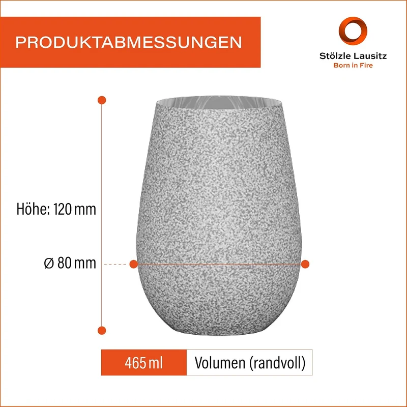 Stölzle Lausitz Longdrinkbecher Stones Graphit / 6er Set Trinkgläser/Cocktailgläser/hochwertiges Lon