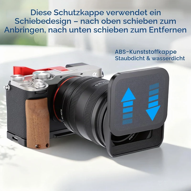 Haoge LH-B67T 67mm Quadratisch Rechteckig Gegenlichtblende mit Schraubdeckel für 67mm Canon Nikon So