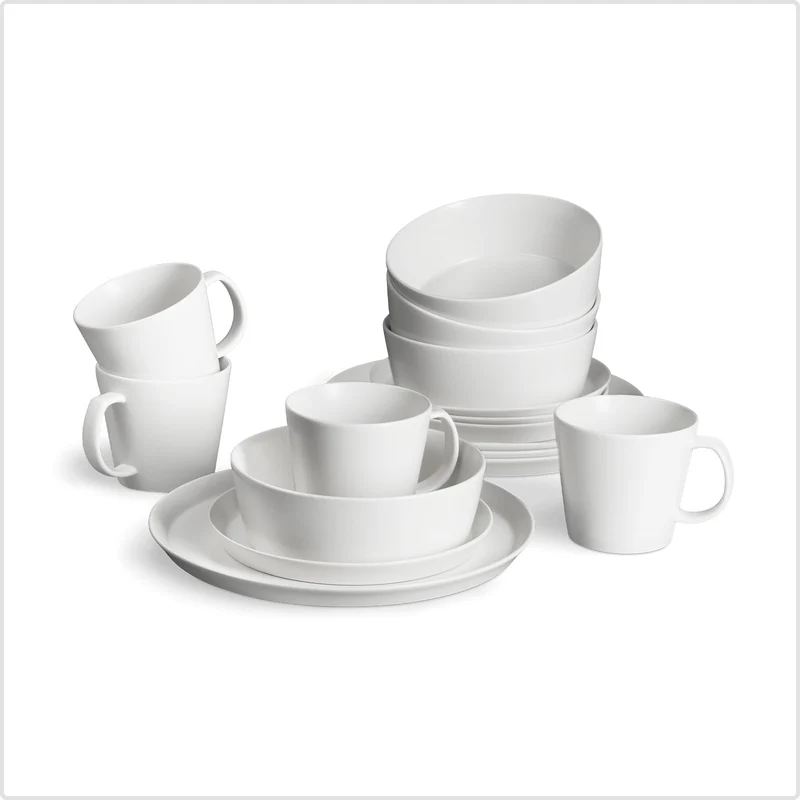 SPRINGLANE Geschirrset 16-tlg. Sweet Scandi, Weisses Geschirrservice für 4 Personen aus New Bone Ker