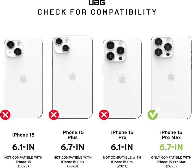 URBAN ARMOR GEAR Monarch Schutzhülle kompatibel mit Apple iPhone 15 Pro Max Hülle [Wireless Charging