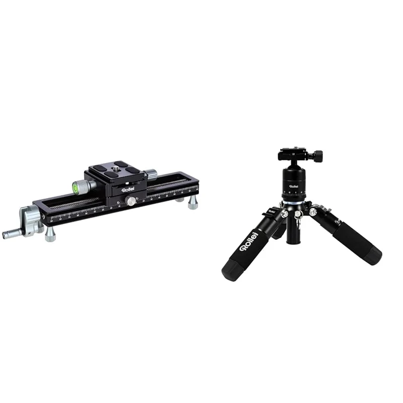Rollei Makroschlitten, Stabiler Foto/Video Makro-Einstellschlitten für DSLR und System Foto-Kameras.