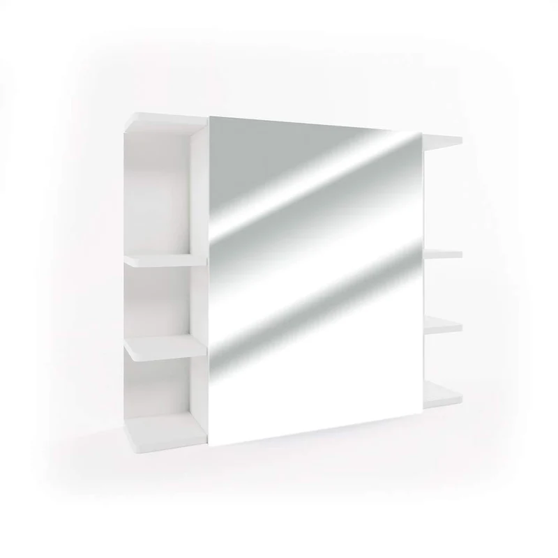 Vicco Bad Spiegelschrank Fynn, Weiss, 80 x 64 cm Weiss 80x64x21 cm, Weiss 80x64x21 cm