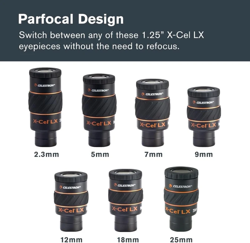 Celestron X-Cel LX Serie – 1,25'' Okular, 18 mm, 18 mm