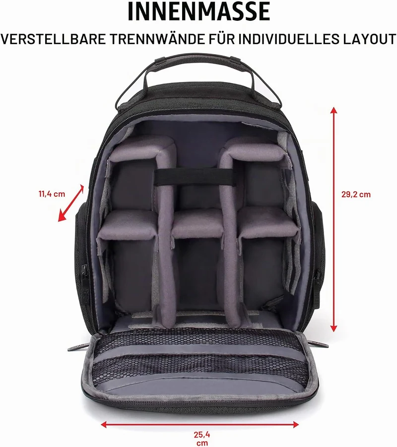 USA Gear DSLR Kamerarucksack, Kameratasche, Kamera Fotorucksack für Spiegelreflexkamera mit Kundenge