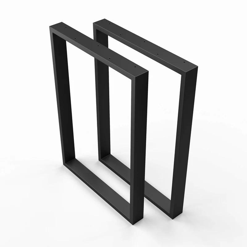 sossai® Stahl Tischkufen (pulverbeschichtet) TKK1 | Farbe: Schwarz | 2 Stück | Breite 60 cm x Höhe 7
