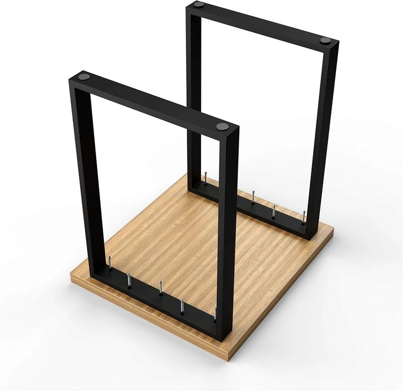 sossai® Stahl Tischkufen (pulverbeschichtet) TKK1 | Farbe: Schwarz | 2 Stück | Breite 60 cm x Höhe 7