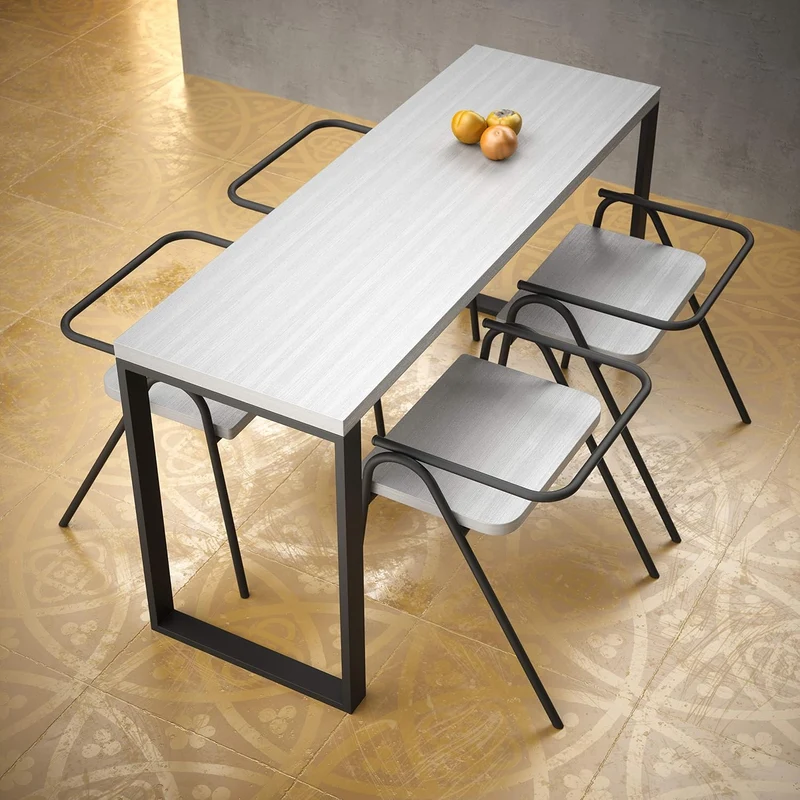 sossai® Stahl Tischkufen (pulverbeschichtet) TKK1 | Farbe: Schwarz | 2 Stück | Breite 60 cm x Höhe 7