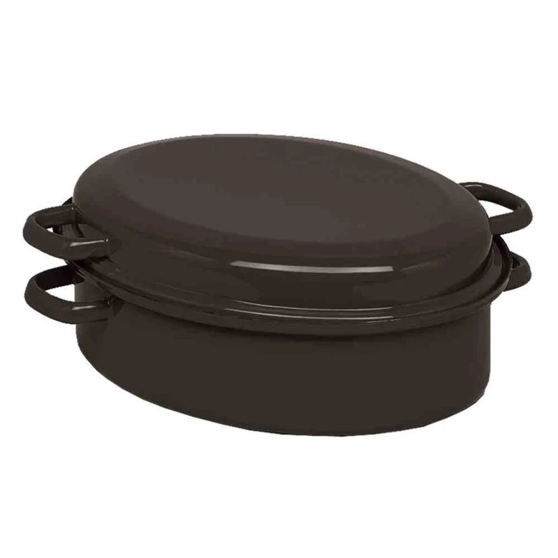 Krüger GR34 Gansbräter, emailliert Schwarz 34 cm, 34 cm