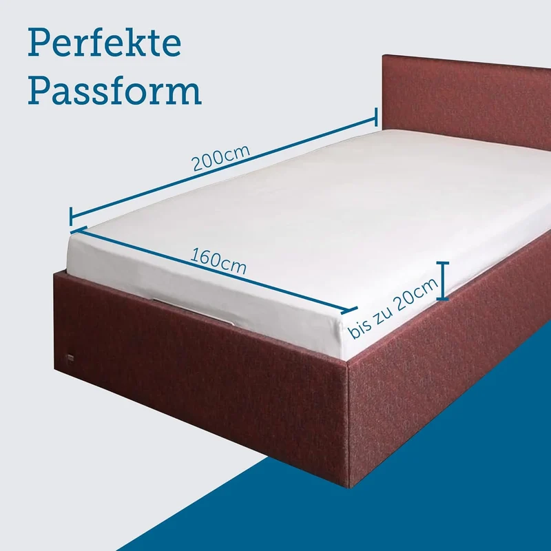 SETEX Molton Köper Matratzenschutz, 160 x 200 cm, Matratzenschoner aus 100 % Baumwolle, Basic, Weiss