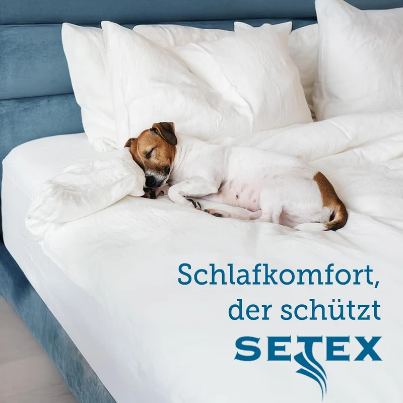 SETEX Molton Köper Matratzenschutz, 160 x 200 cm, Matratzenschoner aus 100 % Baumwolle, Basic, Weiss