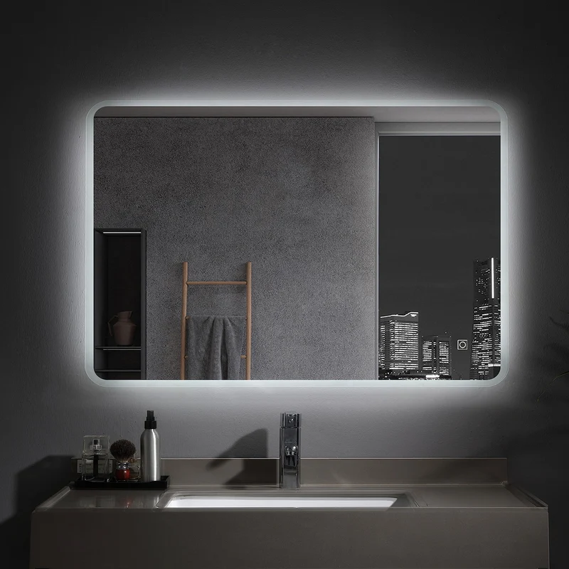 MEESALISA Badspiegel 120x70 cm mit Beleuchtung Badezimmer grosser Wandspiegel Led Spiegel mit Touch