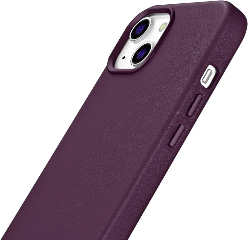 Mobiskin Hülle kompatibel mit Apple iPhone 14 Plus (6,7 Zoll), Handyhülle mit echtem Leder, Case, Sc