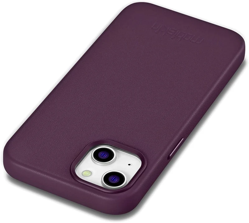 Mobiskin Hülle kompatibel mit Apple iPhone 14 Plus (6,7 Zoll), Handyhülle mit echtem Leder, Case, Sc