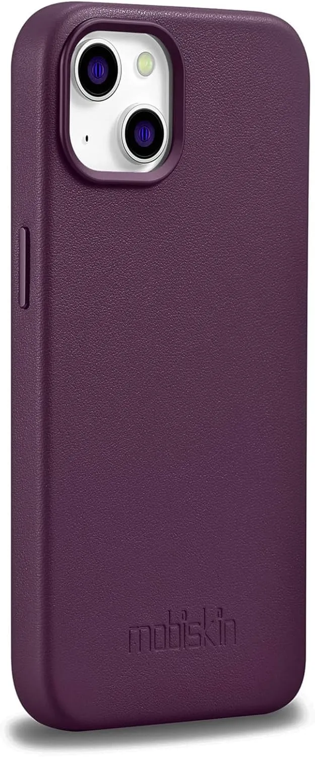 Mobiskin Hülle kompatibel mit Apple iPhone 14 Plus (6,7 Zoll), Handyhülle mit echtem Leder, Case, Sc