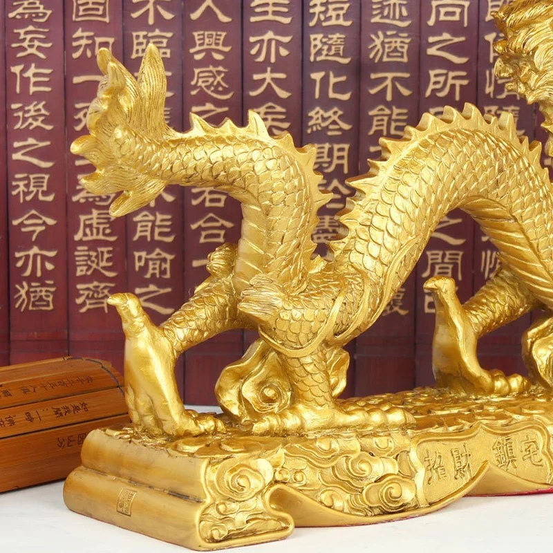 Bwinka Chinesische Feng Shui Drachenfigur Statue Symbol für Glück und Erfolg, chinesischer Drache Or