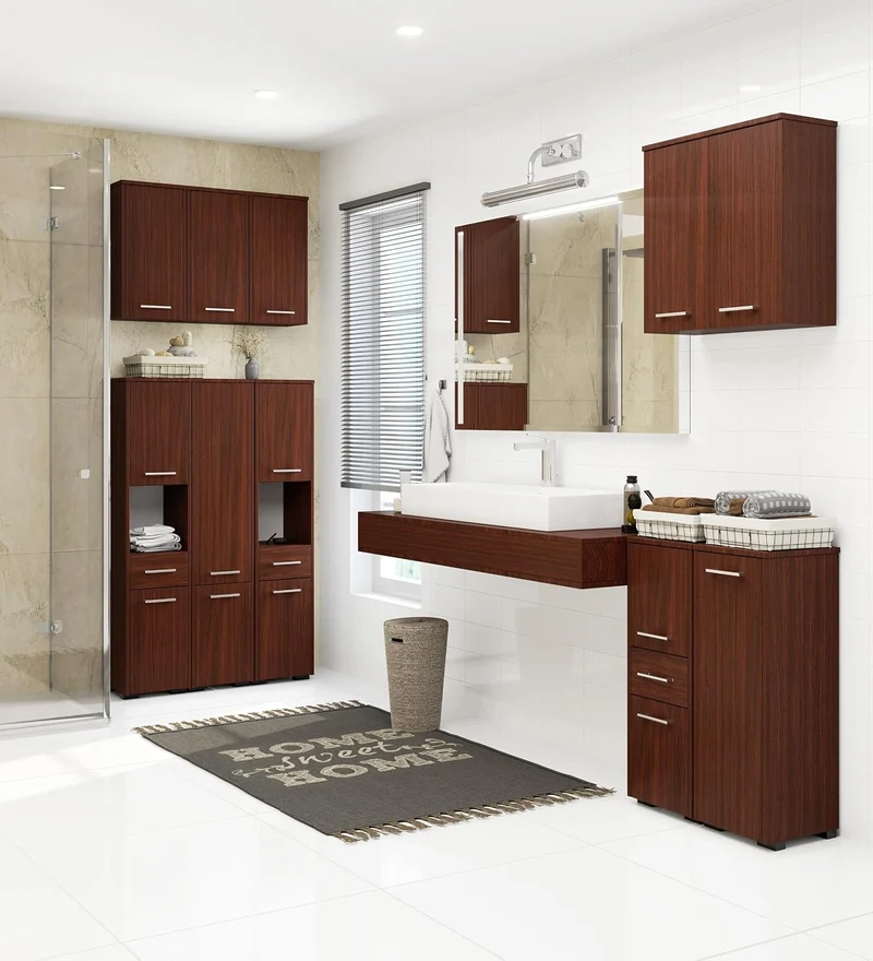 AKORD Badezimmerschrank schränke | Badezimmer kommode | FIN 85 2D1SZ, 2 Türen und 1 Schublade, B30 x