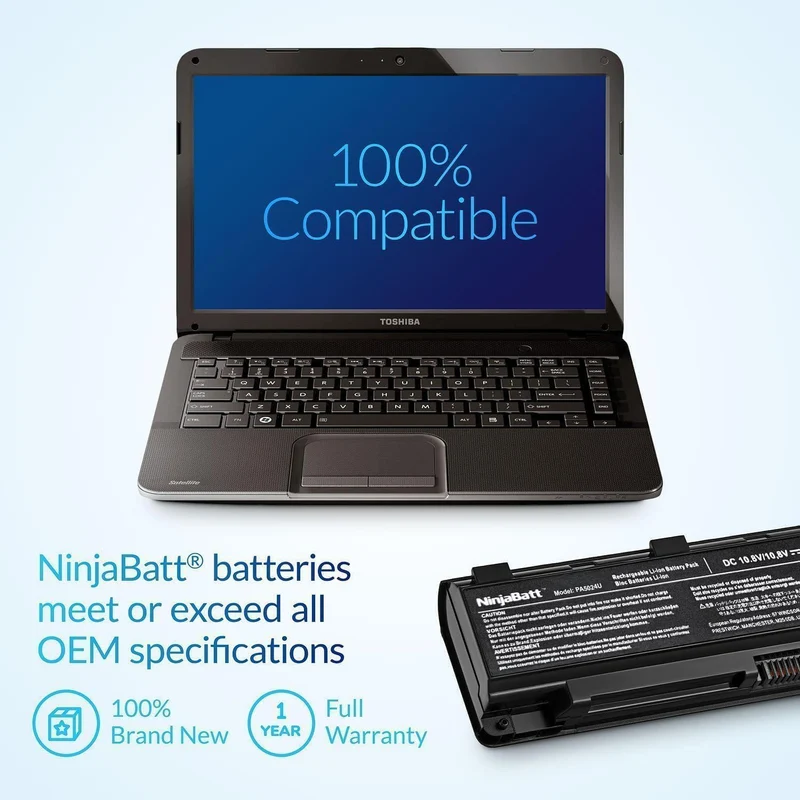 NinjaBatt Akku für Toshiba PA5024U-1BRS PABAS260 Satellite C850 C850D C855 C870 L850 L855 L870 P850