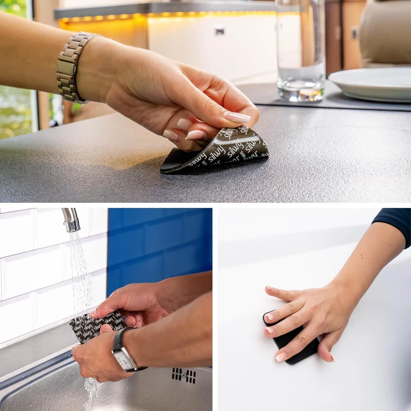 silwy® HIGH-TECH-Kunststoff-Magnet-Gläser inkl. Metall-Nano-Gel-Pads – rutschfeste Campinggläser, Bo