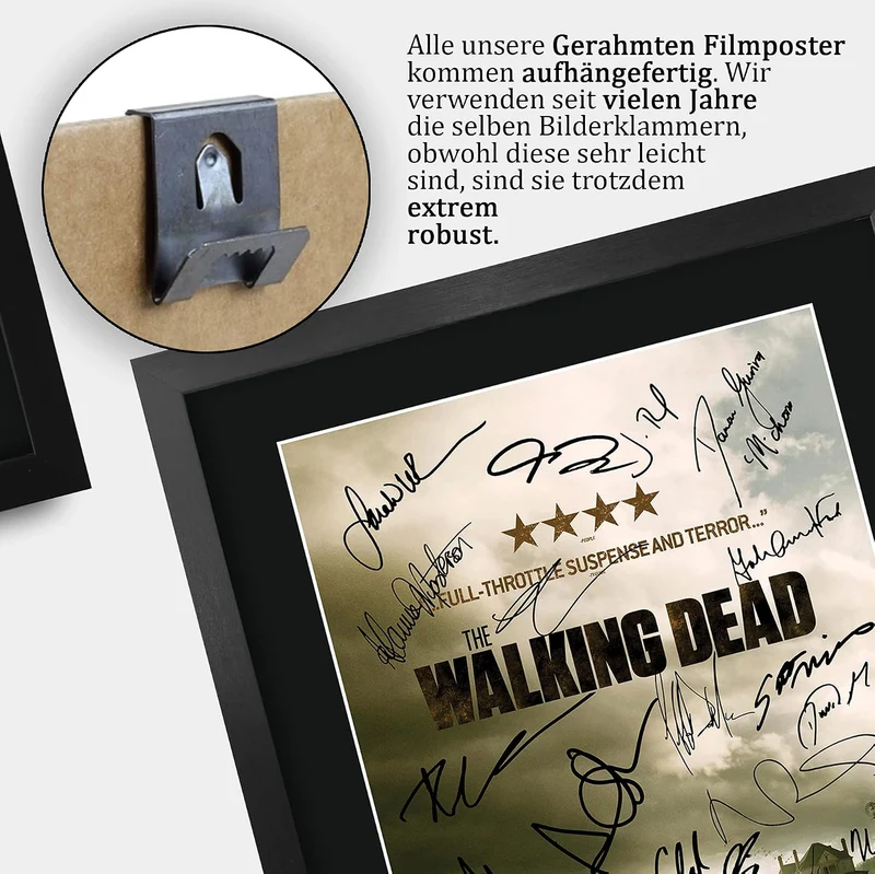 HWC Trading The Walking Dead A3 Gerahmte Signiert Gedruckt Autogramme Bild Druck-Fotoanzeige Geschen