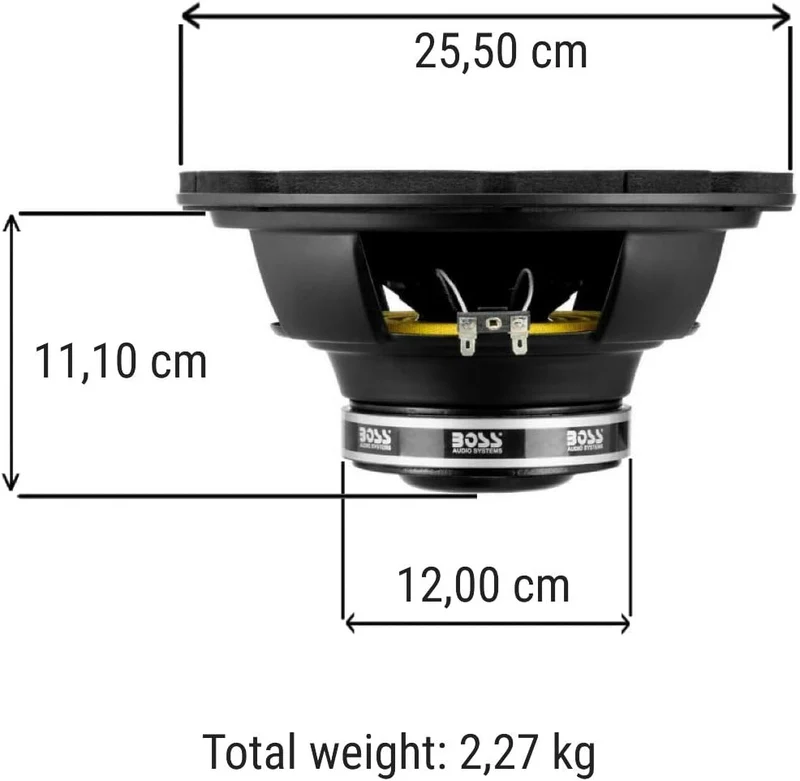 1 subwoofer kompatibel mit BOSS AUDIO Systems CXX10 CXX 10 25 cm 250 mm 10" einzelne 4 ohm Spule 400