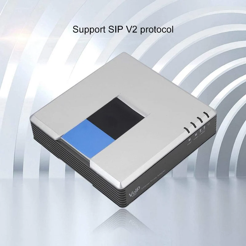 Goshyda VoIP-Gateway, 2 Ports PAP2T-Internet-Telefonadapter SIP V2-Protokoll RJ45-Kabel mit Netzwerk