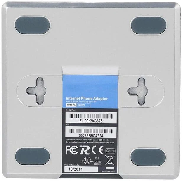 Goshyda VoIP-Gateway, 2 Ports PAP2T-Internet-Telefonadapter SIP V2-Protokoll RJ45-Kabel mit Netzwerk