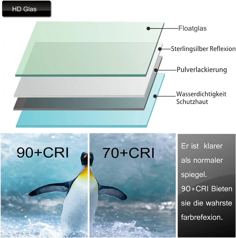 MEESALISA LED Badspiegel mit Beleuchtung 80x60 cm badezimmerspiegel mit beschlagfrei Touch warmweiss