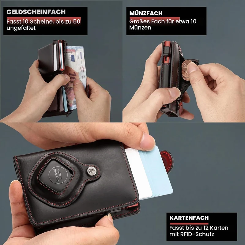 Will Fire® MagFlap® MultiTag | Airtag Android Wallet Samsung Galaxy Smart Tag + Tile Chipolo ATUVOS