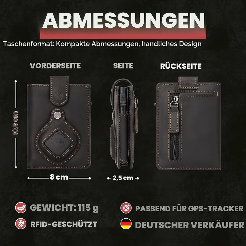 Will Fire® MagFlap® MultiTag | Airtag Android Wallet Samsung Galaxy Smart Tag + Tile Chipolo ATUVOS
