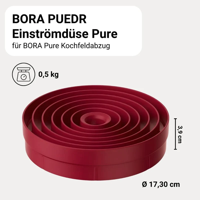 BORA PUEDB Original Einströmdüse Rot für PURE, Dunstabzug, Kochfeld Zubehör, Rot