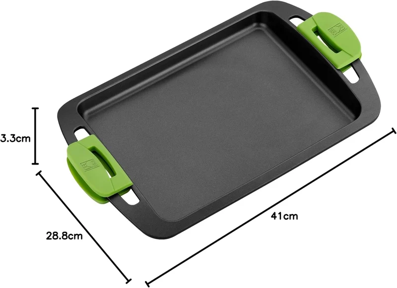 BRA Prior Grillpfanne, Aluminiumguss mit Antihaft-Beschichtung Teflon Classic, Schwarz, 40 cm,geeign