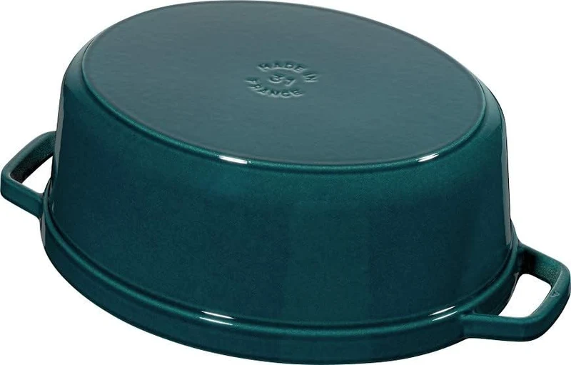 STAUB Gusseisen Bräter/Cocotte, Oval 37 cm, 8 L, Aromaregen Funktion, Für alle Herdarten geeignet, L