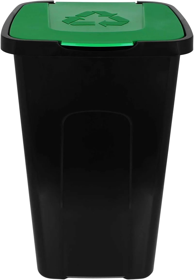 TW24 Mülleimer 50L mit Klappdeckel 3er Set Recycling Abfalltonne Mülleimer Abfalleimer