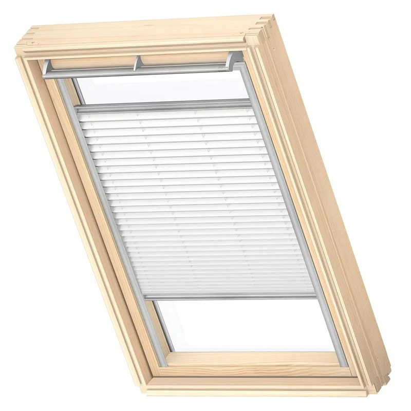 VELUX Original Dachfenster Plissee für MK06, Weiss, mit Grauer Führungsschiene