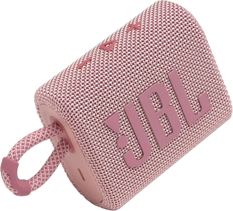 JBL GO 3 kleine Bluetooth Box in Pink – Wasserfester, tragbarer Lautsprecher für unterwegs – Bis zu