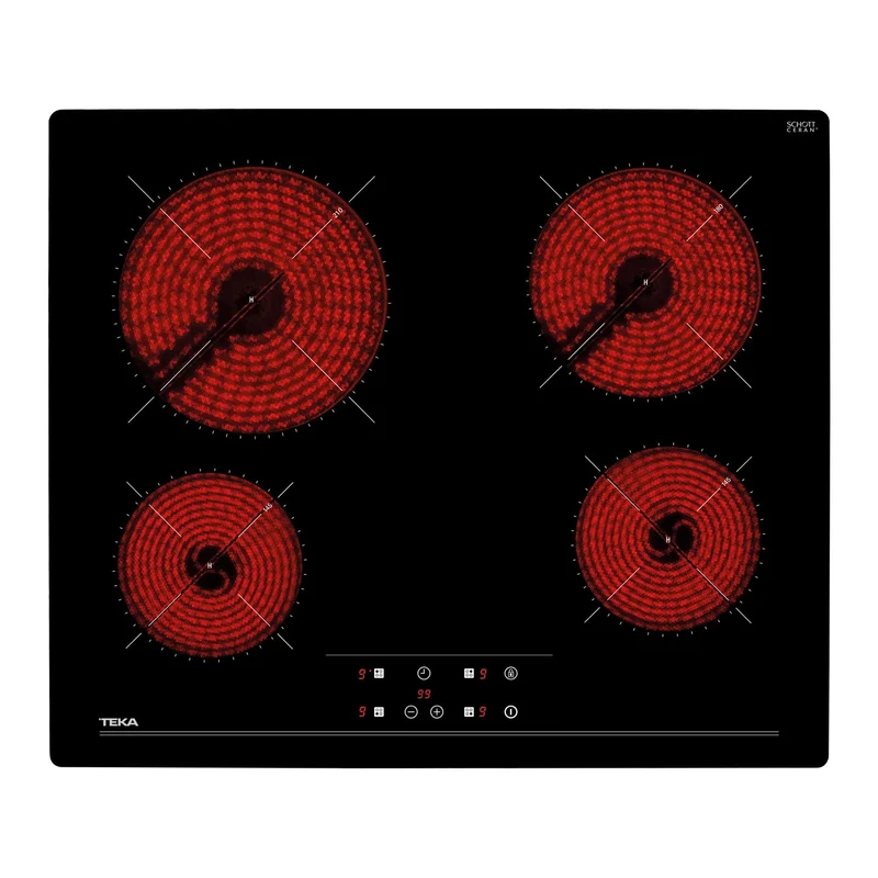 Teka TZ6415 Glaskeramikkochfeld, Einbau-Kochfeld, Schwarz, 14,5 cm, 18 cm