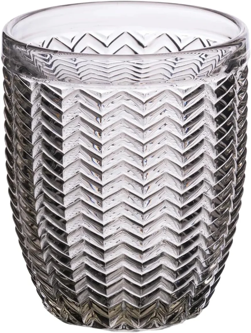 Villa d'Este Home Tivoli Geometrie Set Wassergläser aus farbigem Glas mit geprägter Verarbeitung, 24