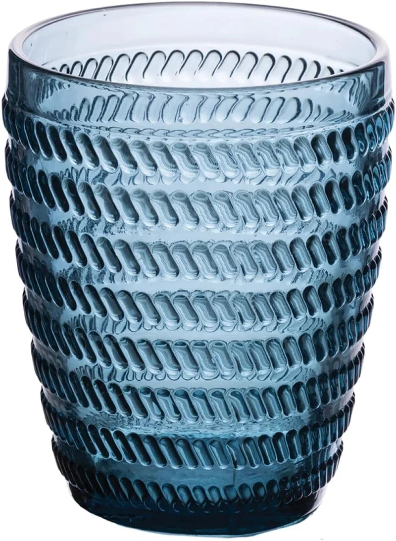 Villa d'Este Home Tivoli Geometrie Set Wassergläser aus farbigem Glas mit geprägter Verarbeitung, 24