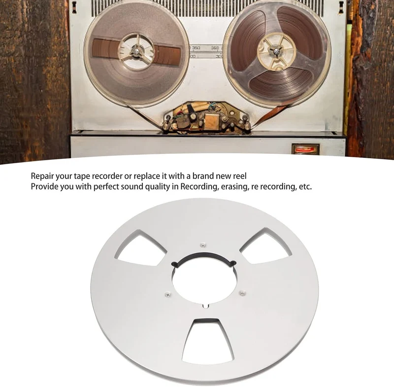 ciciglow 1/4 10 Zoll Leere Bandspule, DREI Löcher Leere Disc Öffnungsmaschine Teile Aluminiumlegieru