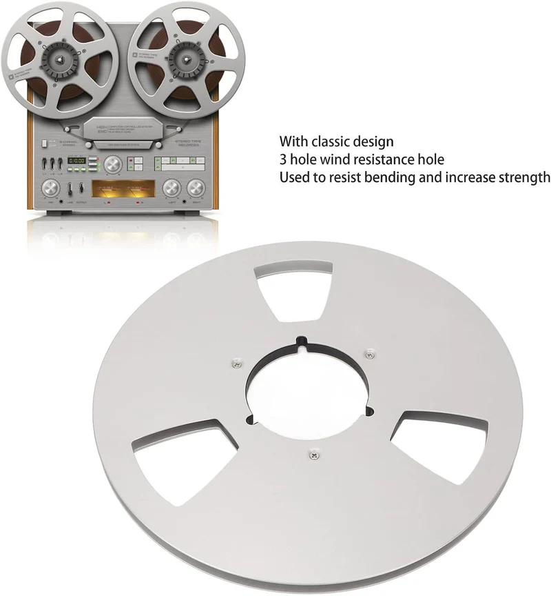 ciciglow 1/4 10 Zoll Leere Bandspule, DREI Löcher Leere Disc Öffnungsmaschine Teile Aluminiumlegieru