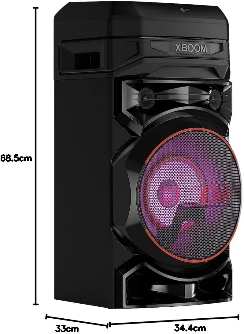 LG XBOOM RNC5, 2-Wege-Soundsystem mit 3 Lautsprechern (Karaoke- & DJ-Funktionen, Beleuchtung), Schwa