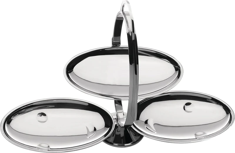 Alessi Anna Gong AM37 Etagere, Edelstahl, 3,2 x 21 x 5,8 cm, Einheiten, 1.0 & PG02 Löffelhalter, Ede