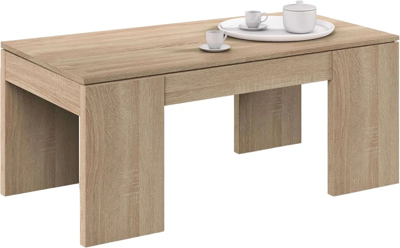 Habitdesign 001637F - Modell Kendra, Esstisch, Kanadische Eiche, Masse: 100 cm (Breite) x 43-54 cm (