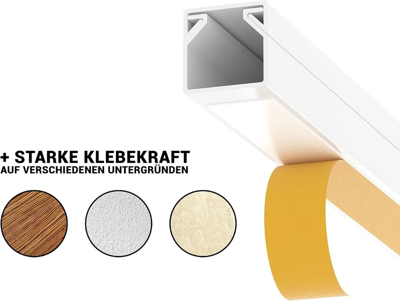 CILSON Kabelkanal 20 m | 20x 1 m Lang, 20x10 mm Breite x Höhe, Weiss, Selbstklebend, Wand- und Decke