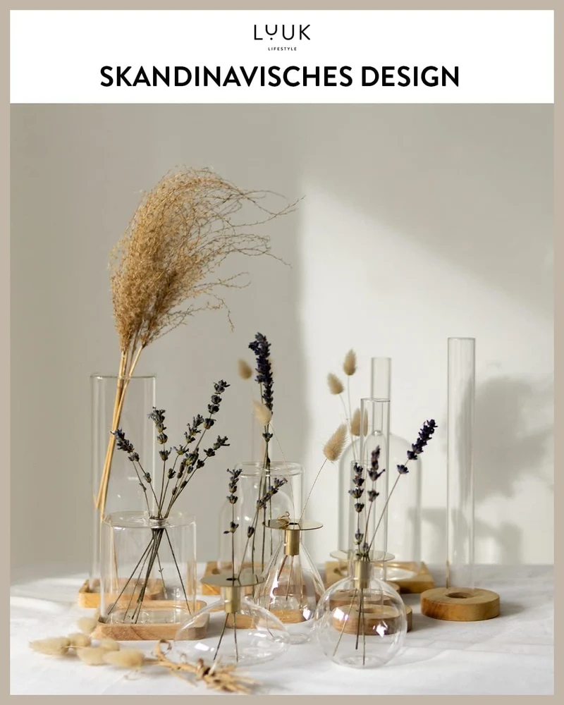 LUUK LIFESTYLE Glasvasen Kugel, Minimalistisches Design, Glasvase Klein, Rund, Oval, Deko-Vase, Mode