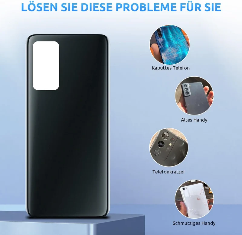 Eonpam Akkudeckel für Xiaomi Mi 10T / Mi 10T Pro Rückseite Glas Original Backcover Back Glas Ersatz