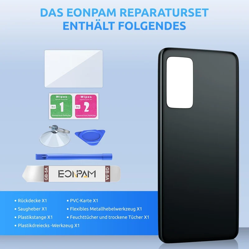 Eonpam Akkudeckel für Xiaomi Mi 10T / Mi 10T Pro Rückseite Glas Original Backcover Back Glas Ersatz