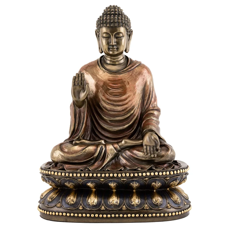 22,9 cm kalt gegossen Bronze Finish Regal Shakyamuni Buddha Statue
